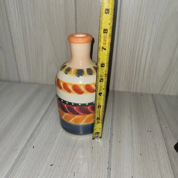 Vtg Pedraza Colorful Ceramic Vase Art Pottery Spain 8" Southwestern Native - Picture 2 of 7